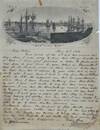 New Orleans" [caption title], an engraved view, 5 x 7 3/4 inches, of the city along the bend in the Mississippi River, with steamboats and clipper ships on the river and lined up along the docks, one in the foreground being loaded
