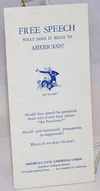 image of Free speech what does it mean to Americans? Should free speech be permitted those who would deny others