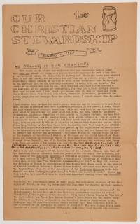 Our Christian Stewardship. Vol. 1 no. 2 (October 1, 1955)