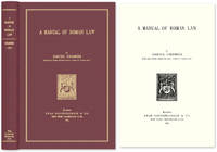 A Manual of Roman Law