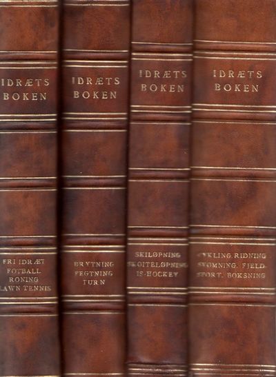 Idrætsboken. 4 bd. Bind I) Fri idræt - Fotball - Roning - Lawn-tennis. Bind II) Brytning - Fegtning - Turn. Bind III) Skiløpning - Skøiteløpning - Is-hockey. Bind IV) Cykling -  Ridning - Svømning - Fjeldsport - Boksning - Idræt og helse - Idrættens ansvar. (photo 2)