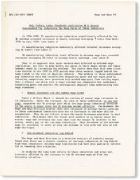 Only Federal Labor Standards Legislation Will Assure Substandard Pay Industries the Wage Gains of Other Industries [drop title]