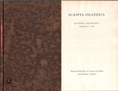 SCRIPTA ISLANDICA. Isländska sällskapets årsbok 9…
