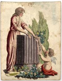 Women Always Bright" -- Late 18th Cent. German Greeting Card with Printed Silk Inset Message