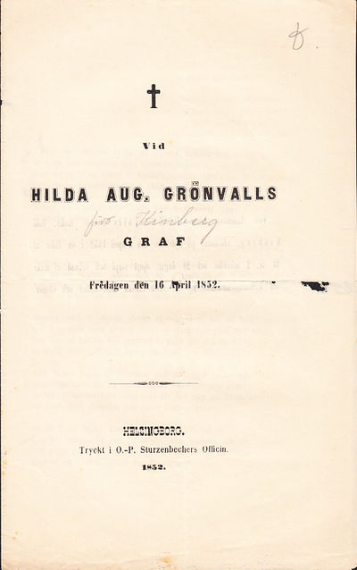 Vid Hilda Aug. Grönvalls graf fredagen den 16…