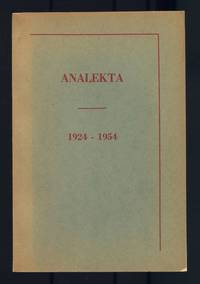 Analekta 1924-1954. An Anthology of Amherst Undergraduate Writing