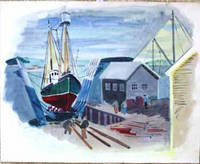 image of Fishing Boat at Dock, Boothbay, Maine