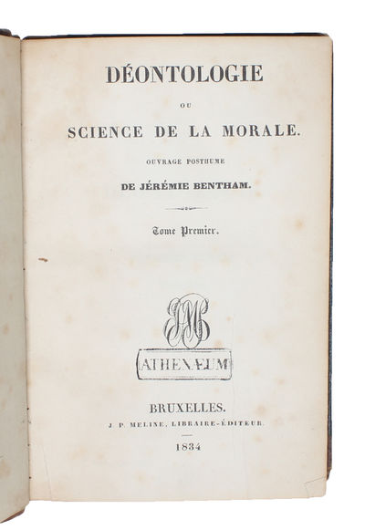 Déontologie ou Science de la Morale. (Transl.…