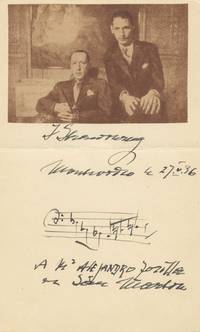 Autograph musical quotation from the composer's ballet, The Firebird, signed "I Stravinsky