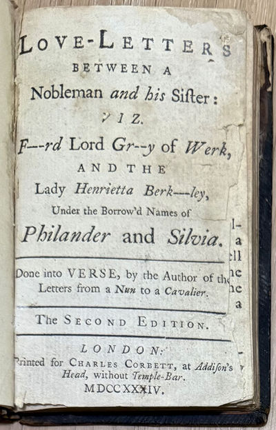 Love-Letters between a Nobleman and his Sister ... under the borrowed names of Philander and Silvia