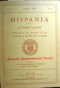 cover of Hispania... Cervantes Quadricentennial Number. Vol. XXX no. 3, August 1947.