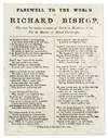 Farewell to the World of Richard Bishop, Who Now Lies Under Sentence.