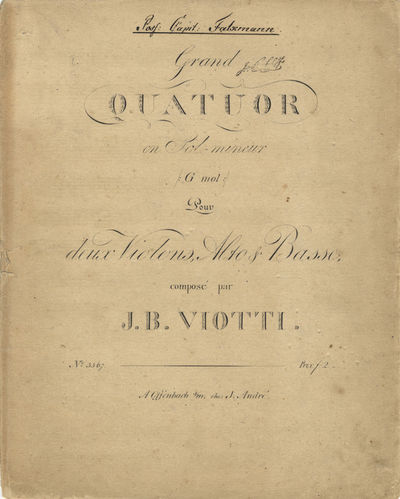 [W. IIa, 1]. Grand Quatuor en Sol-mineur [Parts]