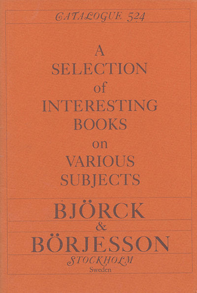 Björck & Börjesson. Catalogue 524. A selection of…