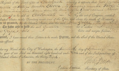 20/02/1809. Adam Replogle was an investor in US lands in the Northwest Territory. In 1805, he obtain...
