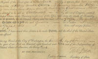 President Thomas Jefferson and Secretary of State James Madison Grant Land to an Early Settler of the Northwest Territory Obtained by us directly from the recipient’s family descendants, and never before offered for sale