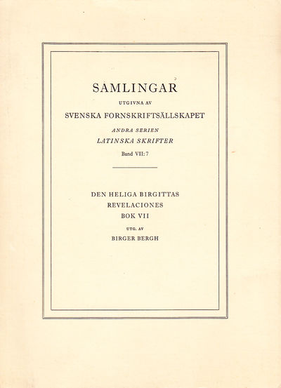 Den heliga Birgittas revelaciones bok VII.