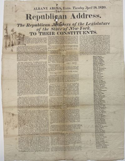REPUBLICAN ADDRESS. THE REPUBLICAN MEMBERS OF THE LEGISLATURE OF THE STATE OF NEW-YORK, TO THEIR CONSTITUENTS