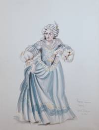 Tartuffe. 6 large original costume designs in watercolor and pencil by noted American artist Robert Perdziola (born 1961), each titled and signed in pencil by the artist, five dated October 1982 and one undated but from the same period
