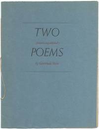 Two (hithero unpublished) Poems