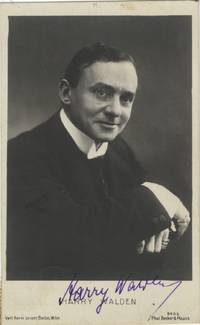 Postcard photograph with autograph signature of the German actor. Addressed to Walter Honig in Vienna