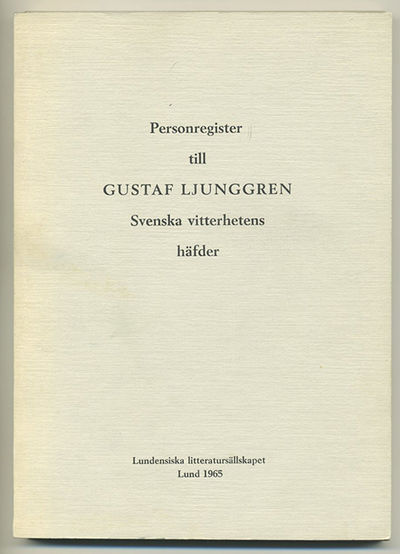 Personregister till Gustaf Ljunggren Svenska…