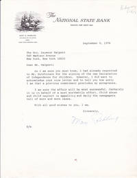 image of TYPED LETTER SIGNED BY AMERICAN BANKER MARY ROEBLING, FIRST WOMAN PRESIDENT OF A U.S. BANK.