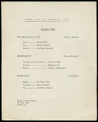 [Broadside]: Festival of Poetry 1963. Dramatic Verse. The Great American Bust. Michael Baldwin... Reconciliation. Vernon Scannell...Epithalium. Ted Hughes..