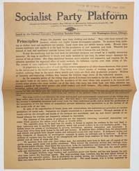 image of Socialist Party platform; adopted by national convention, May 1908, and by membership referendum August 8th, 1908. Amended by referendum September 7th, 1909