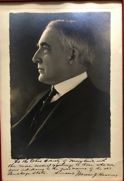 Studio portrait of Warren G Harding