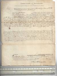image of Massachusetts Writ: to impound John Waite (former Colonel in the Massachusetts Militia and served in the Revolutionary War) 1810