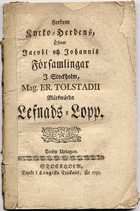 Fordom kyrko-herdens, öfwer Jacobi och Johannis…
