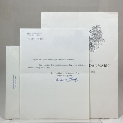 Maskinskrevet brev med autograf.