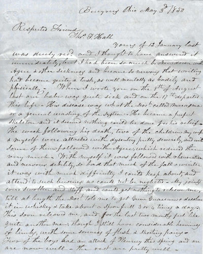 Quarto, 4 pages, plus stamp less address leaf, in very good, clean and legible condition. 1850 Penns...