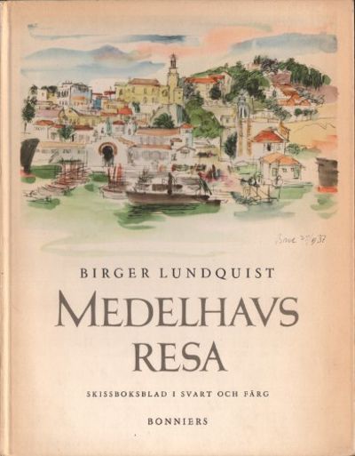 MEDELHAVSRESA. Skissblad i svart och färg.