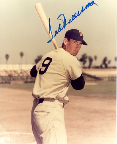 American Sports History: Signed Ted Williams Photograph Linking Baseball Achievement and Marine Corps Service