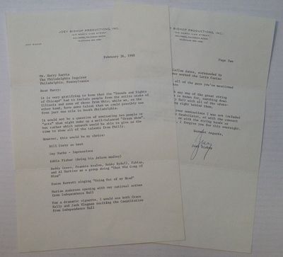 Chatty Typed Letter Signed "Joey" on personal letterhead
