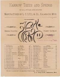 Illustrated Price List for Harrow Teeth and Springs - L.C. Lull & Co., Kalamazoo, Michigan