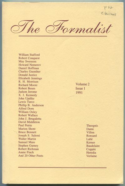 The Formalist: A Journal of Metrical Poetry – Volume 2, Issue 1, 1991