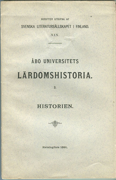 Historiens studium vid Åbo universitet.