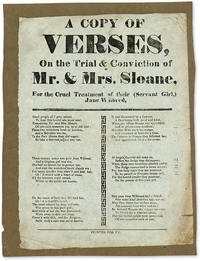 A Copy of Verses, On the Trial & Conviction of Mr & Mrs Sloane..