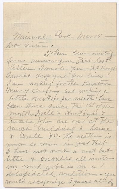 Circa 1876 Miner’s Letter from Mineral Park, Arizona