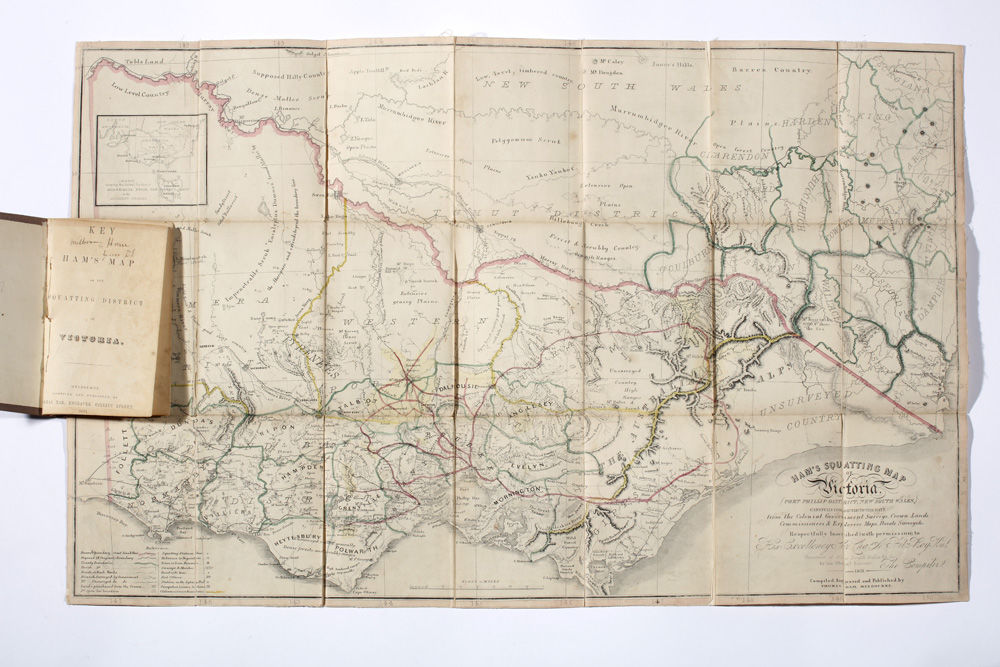 BIBLIO Ham's squatting map of Victoria, (Port Phillip district, New