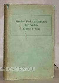 cover of STANDARD BOOK ON ESTIMATING FOR PRINTERS