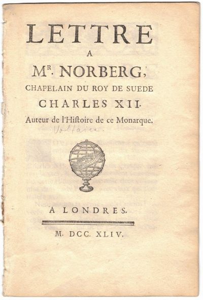 Lettre a Mr. Norberg, Chapelain du Roy de Suede…