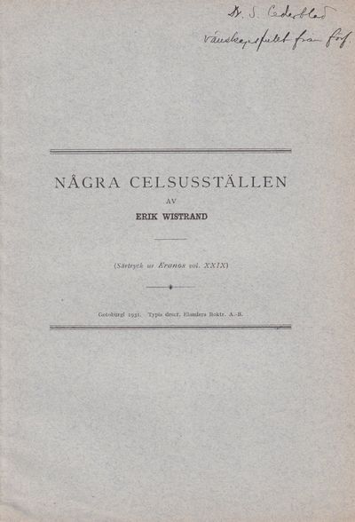 Några Celsusställen [= rubrik].