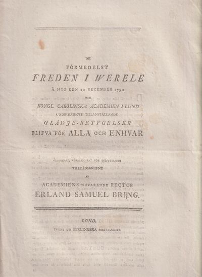 De förmedelst freden i Werele å nyo den 20…