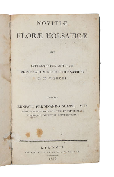 Novitiae Florae Holsaticae, sive Supplementum Alterum Primitarium Florae Holsaticae G.H. Weberi. (photo 2)