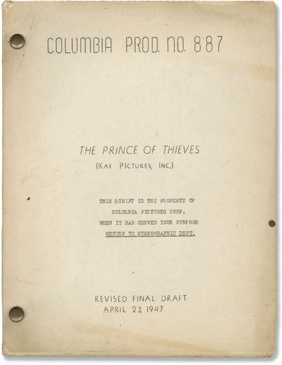 The Prince of Thieves (Original screenplay for the 1948 film)