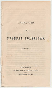 Några ord om svenska folkvisan.